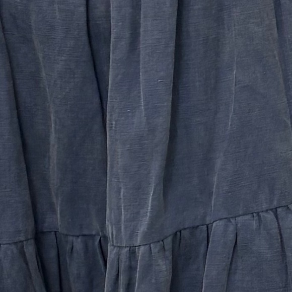 ULLA JOHNSON Olivia Off-the-Shoulder Tiered Ruffle Chambray Denim Linen Dress 2 - Picture 4 of 17